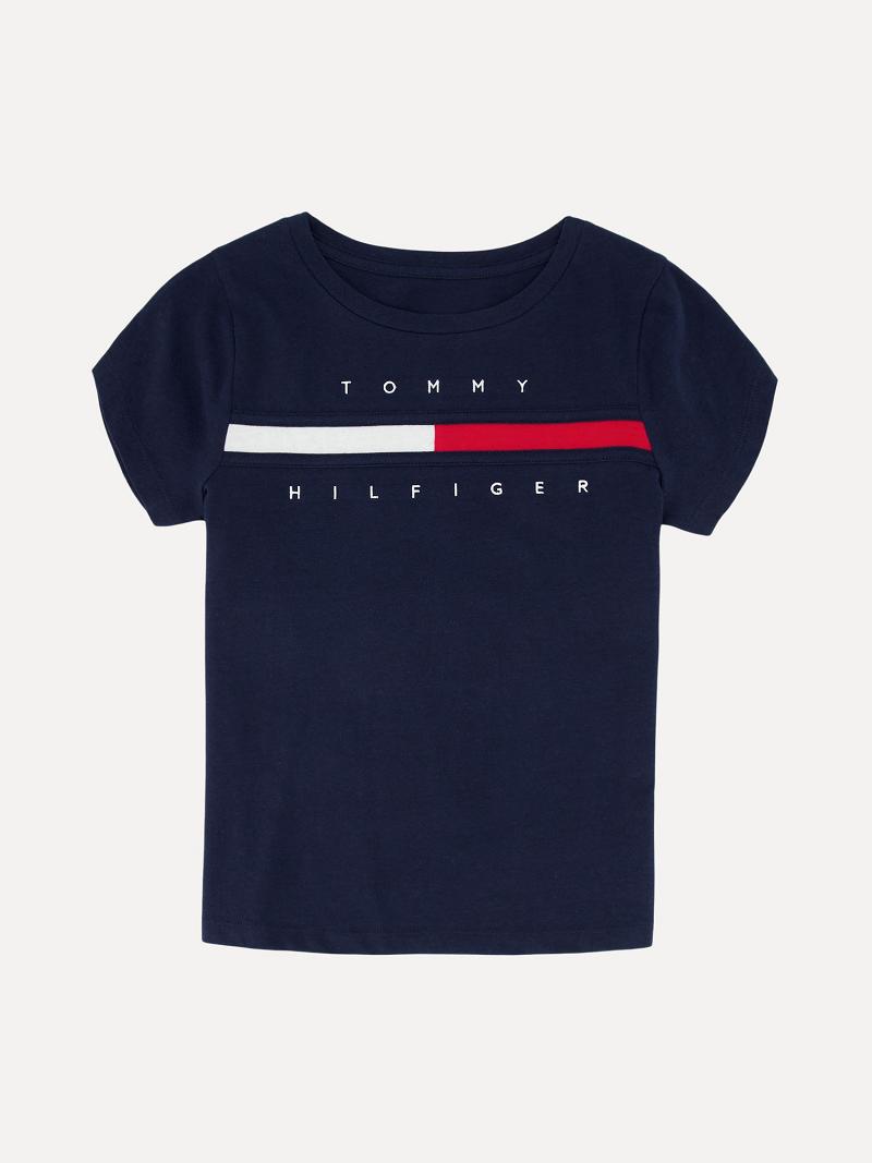 Lány Tommy Hilfiger Big Flag Póló Sötétkék | HU 1911FDN